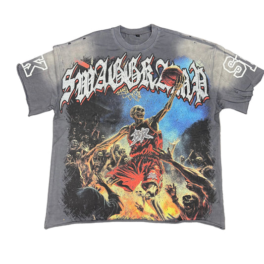 Swaggkamp x Lance Stevenson Rhinestone Tee Grey