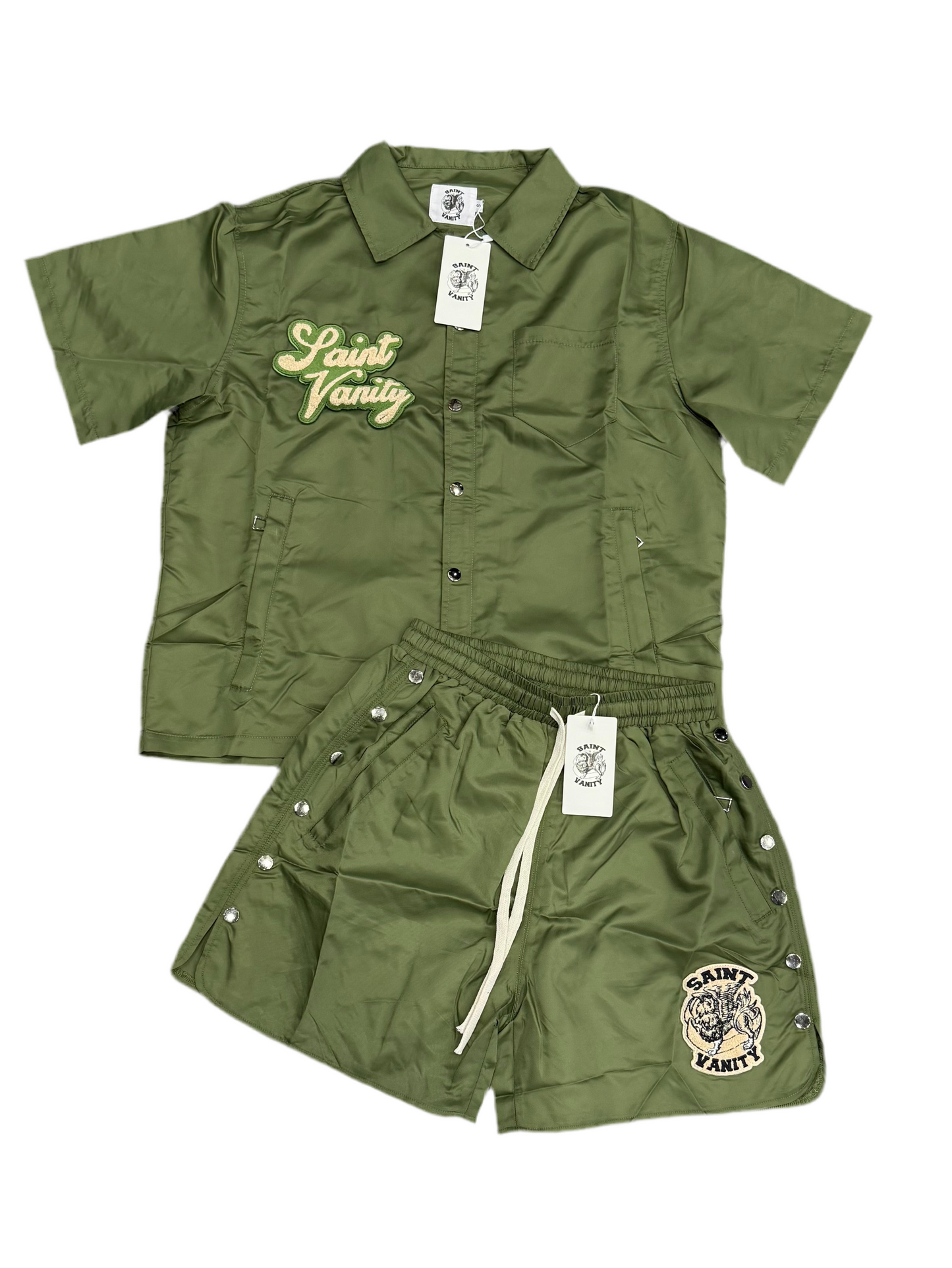 Saint Vanity Nylon Short Set Green