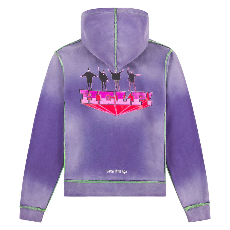 Better With Age ‘Help’ Periwinkle Hoodie