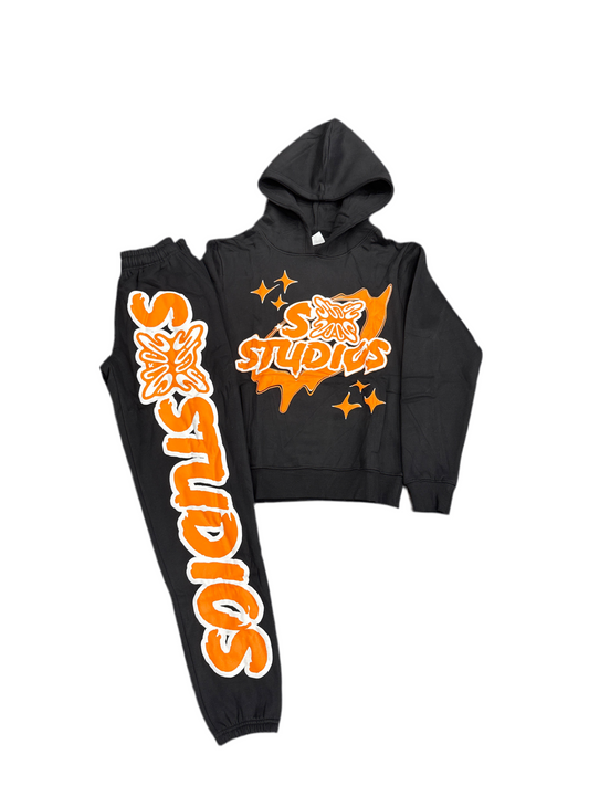SB Studios Sweatsuit 'Black/Orange'