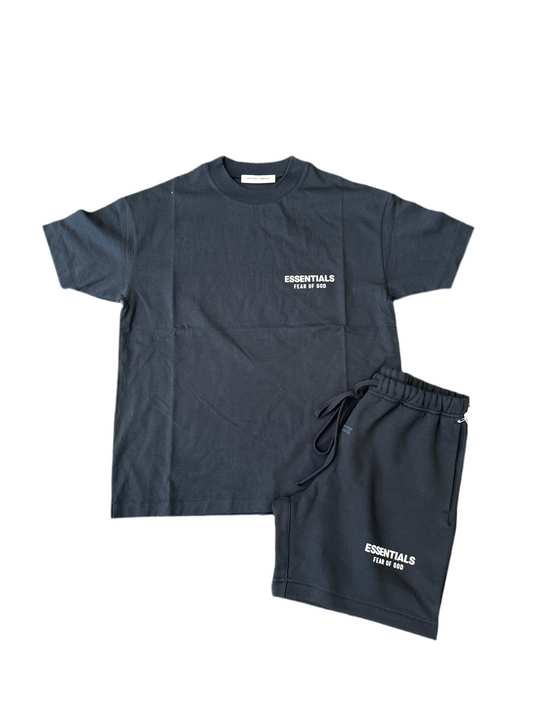 Essentials Fear Of God Logo-Black/White 'Jet Black'