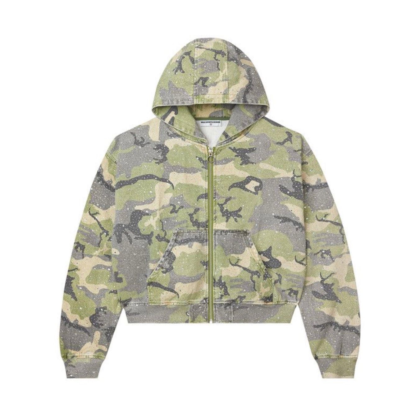 Vale Forever ‘Winter Crystal Camo’ Zip Up Hoodie Green