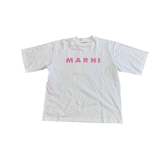 Marni 'Gingham Logo' Tee White