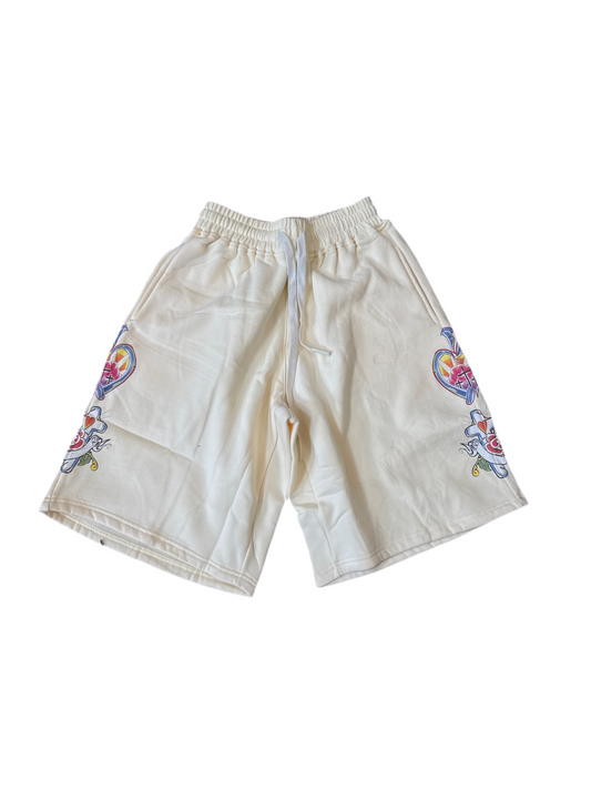 We Are Righteous Sweat Shorts Cream