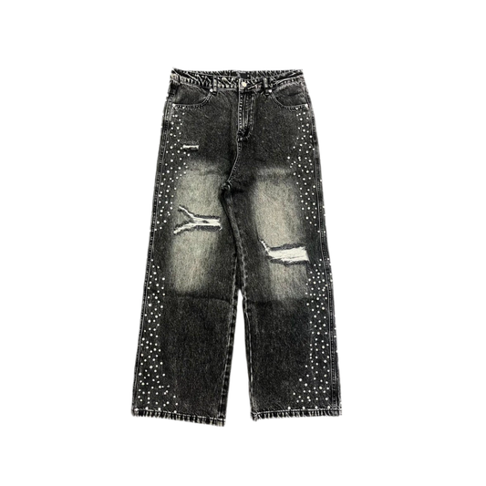 Mixed Emotions ‘Stone’ Baggy Jeans Grey