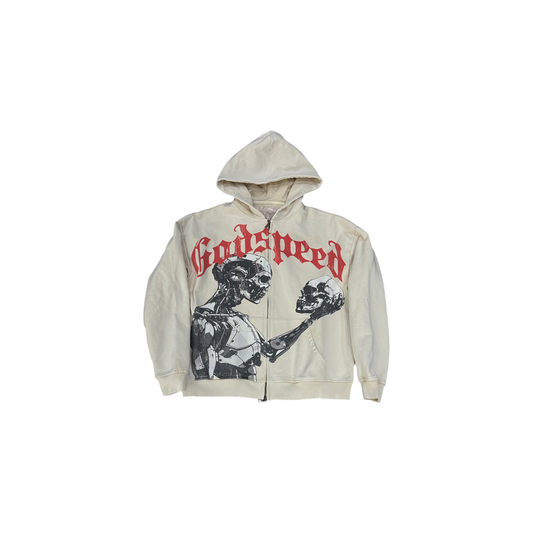 Godspeed Human Vs A.I Hoodie- Tan/Red