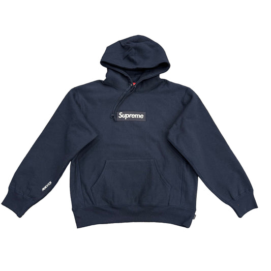Supreme Box Logo Hoodies 2025 Navy