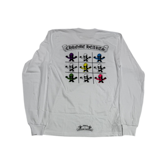 Chrome Hearts x FOTI White Multi Color Skull Longsleeve T-Shirt