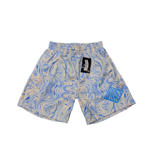 Vivant 'Swirl' Blue Mesh Shorts