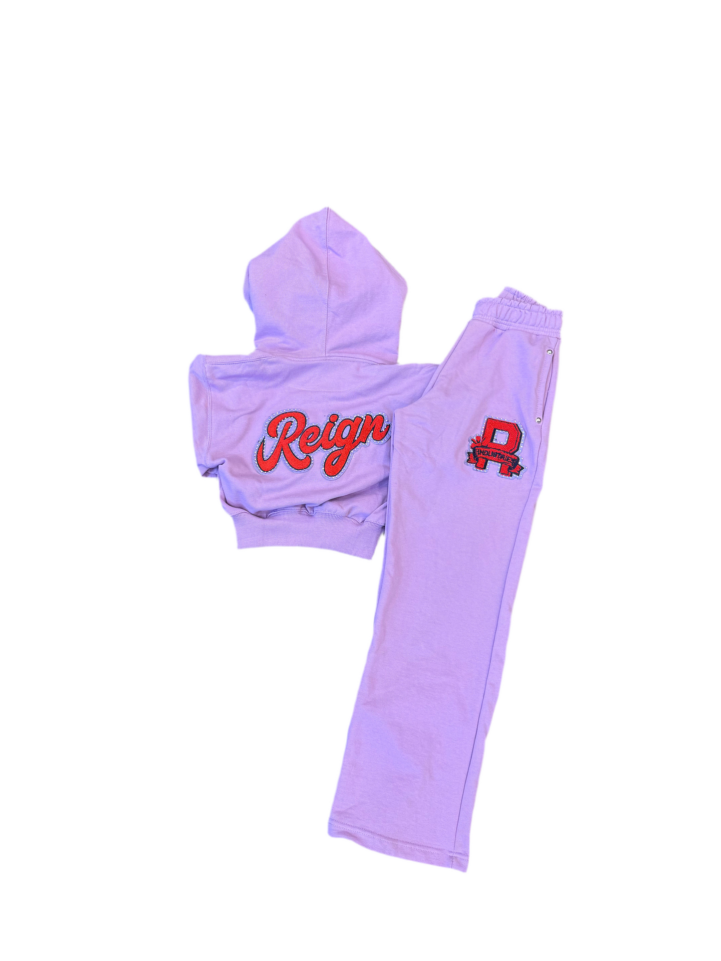 Reign Industries ‘Patch Cropped’ Sweatsuit- Purple