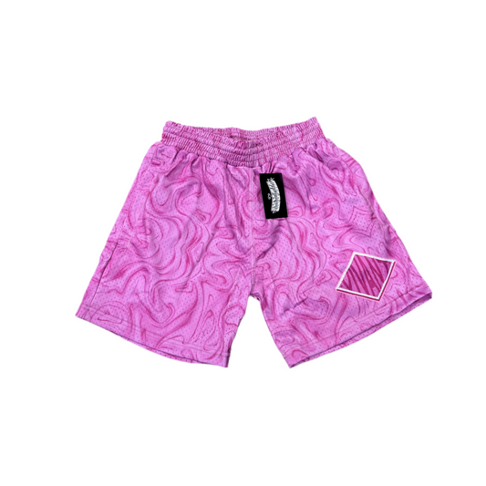 Vivant 'Swirl' Pink Mesh Shorts