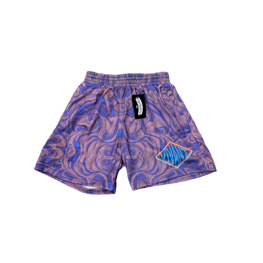 Vivant 'Swirl' Purple Mesh Shorts