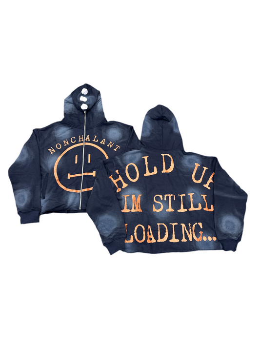Nonchalant 'Still Loading' Hoodie-Navy