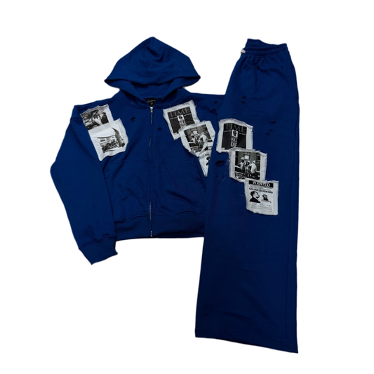 Fraternal ‘WATTBA’ Patch Sweatsuit Blue