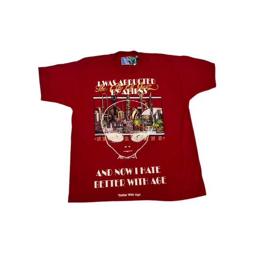 Better With Age Abducted ‘City Of Jazz’ Red Tee