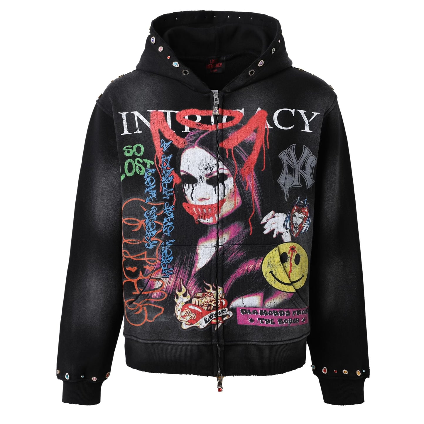 Lost Intricacy Front Page Mag Hoodie Black