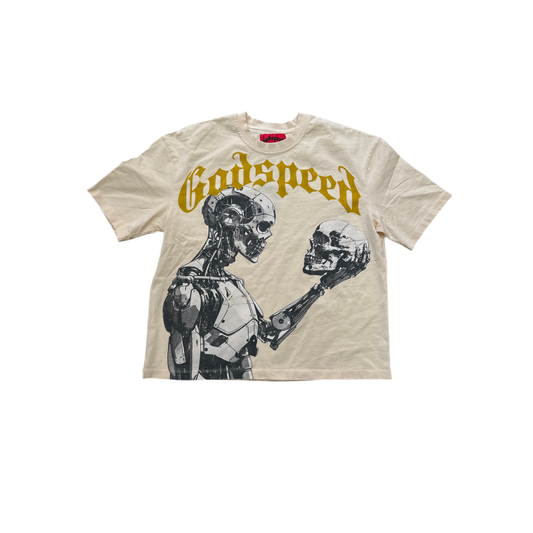 Godspeed Human Vs Ai Tee-Tan/Gold