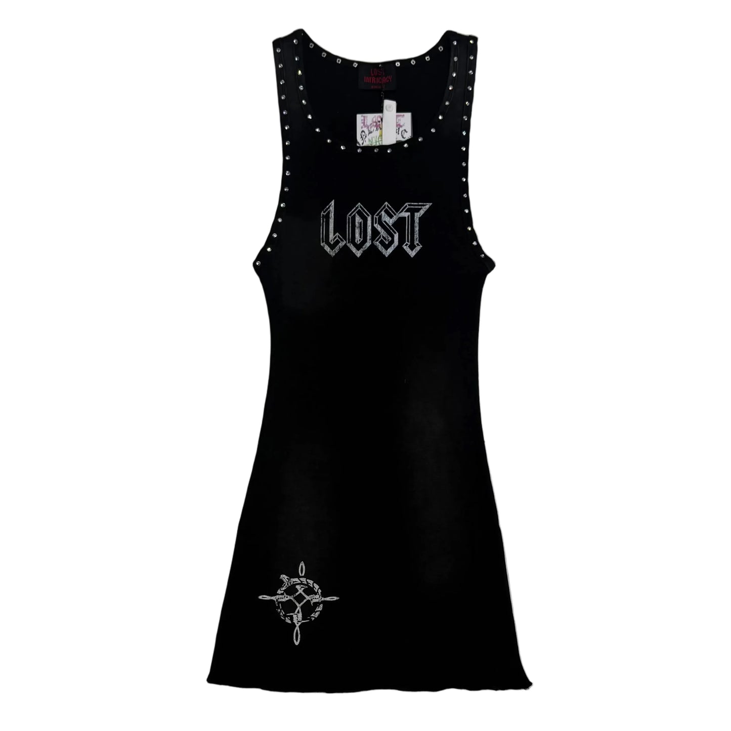 Lost Intricacy 'Core Logo' Black Dress
