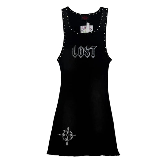 Lost Intricacy 'Core Logo' Black Dress