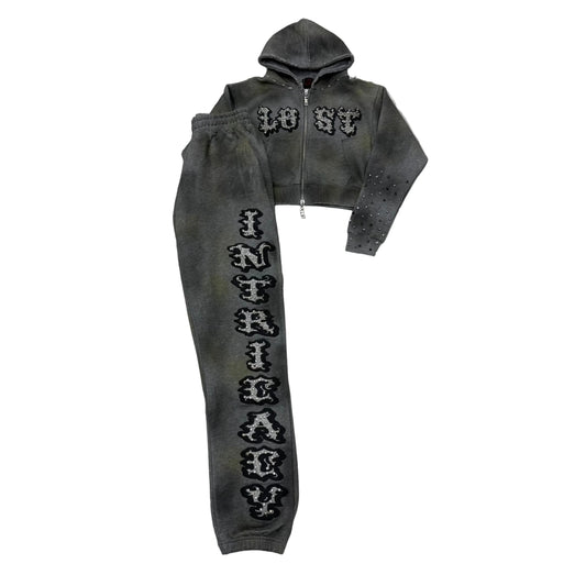 Lost Intricacy Grey Patch Women’s Sweatsuit