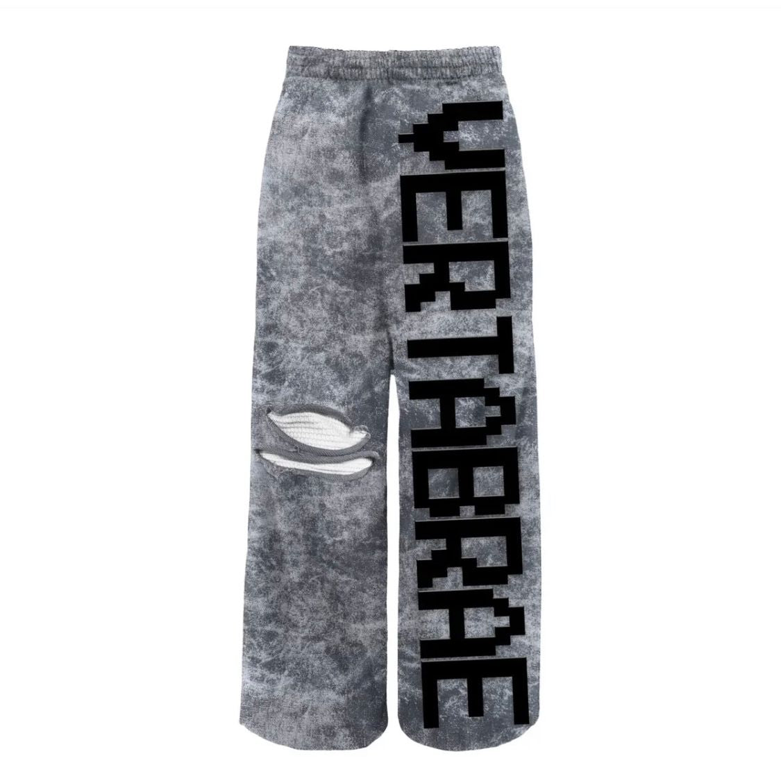 Vertabrae 'Logo' Grey& Black Distressed Sweats