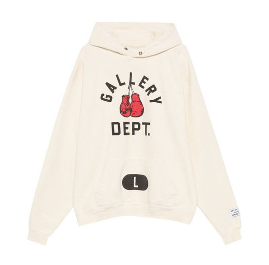 Gallery Dept Boxing Merch Hoodie Cream