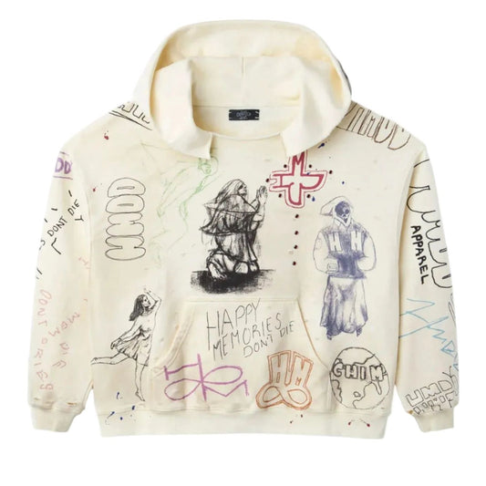 HMDD ‘Sketch’ Pull Over Hoodie Tan