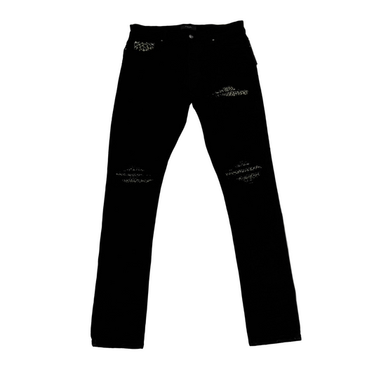 Mike Amiri ‘Leopard MX1’ Jeans Black