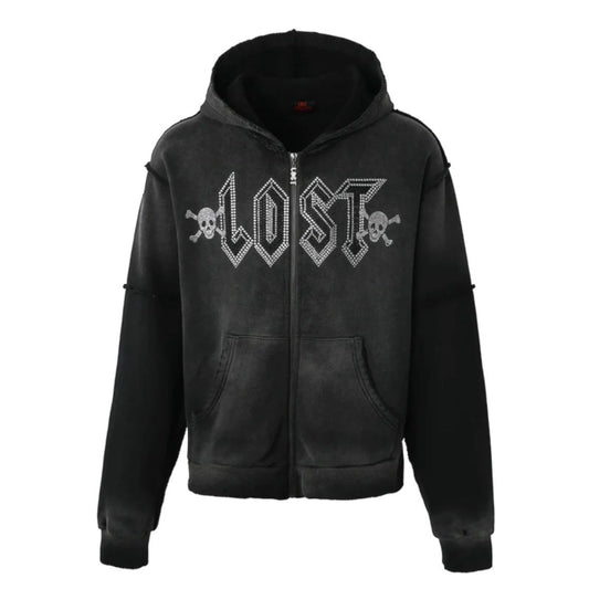 Lost Intricacy Kids Black Rhinestone Sweatsuit