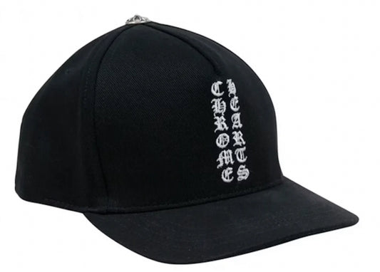 Chrome Hearts Black Vertical Logo Trucker Hat