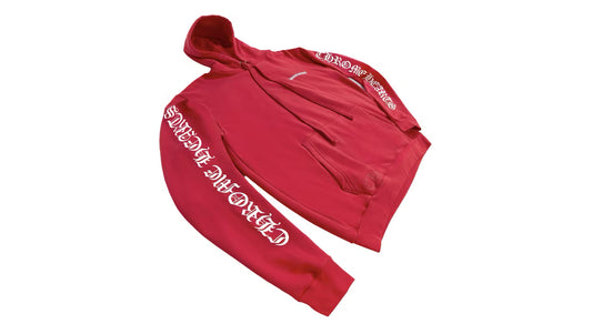 Chrome Hearts Red/White Scroll Hoodie