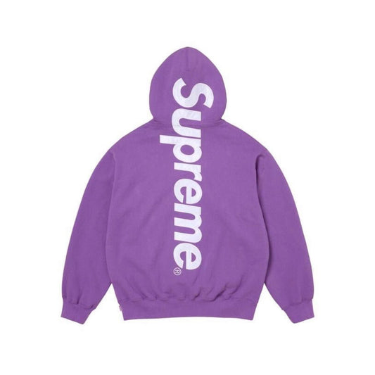 Supreme Satin Appliqué Hoodie Purple