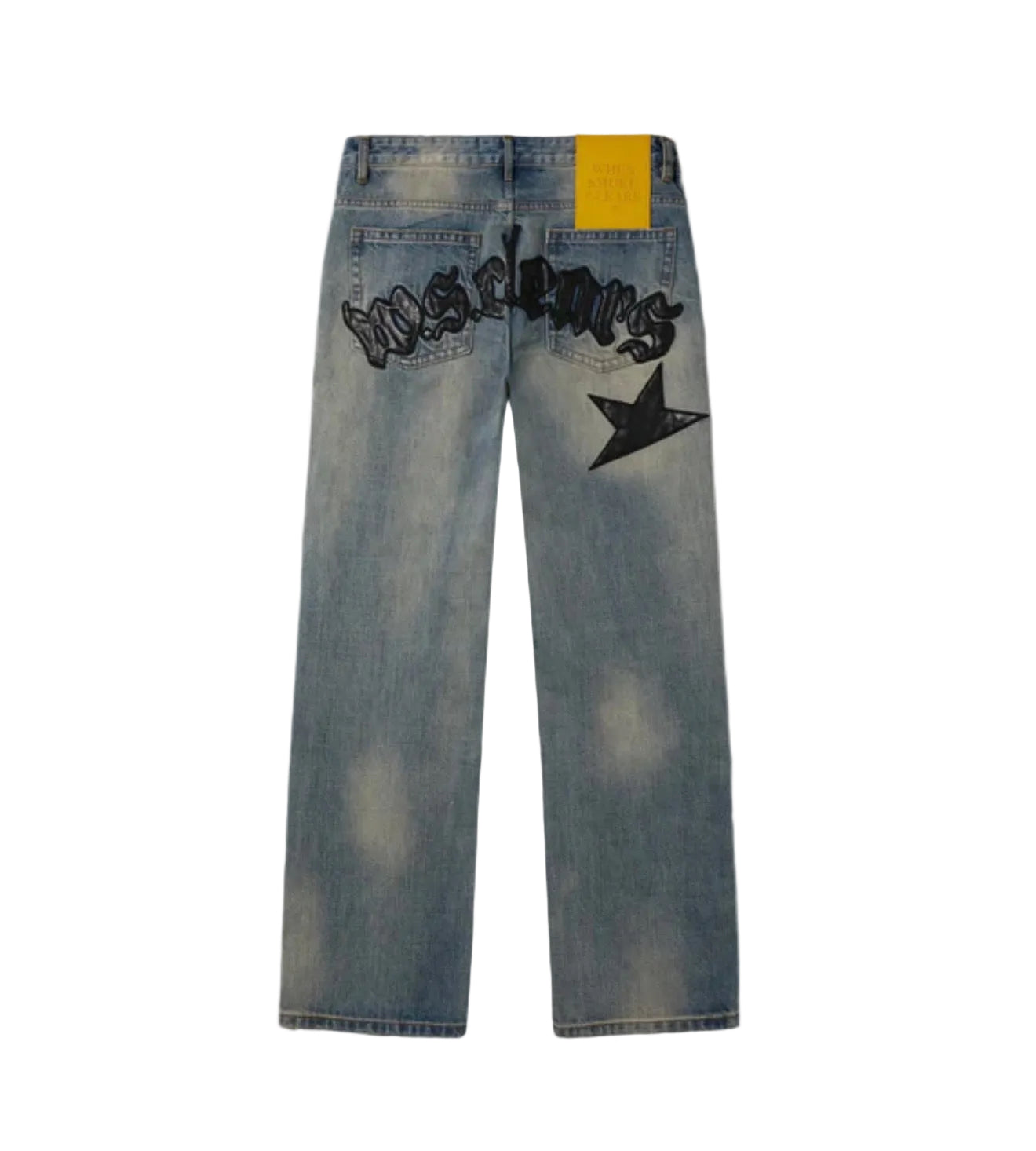When Smoke Clears ‘Lambskin’ Leather Lightwash Jeans