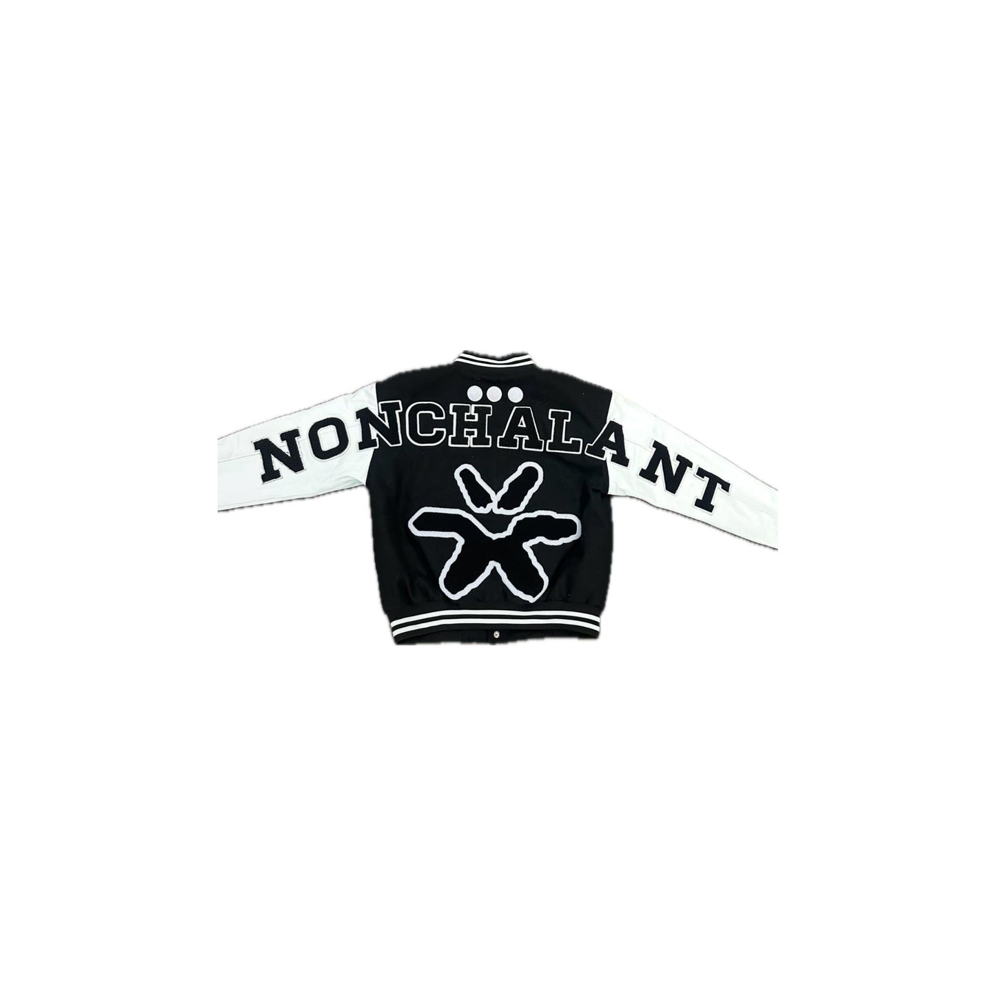 Nonchalant Varsity Jacket- Black/White