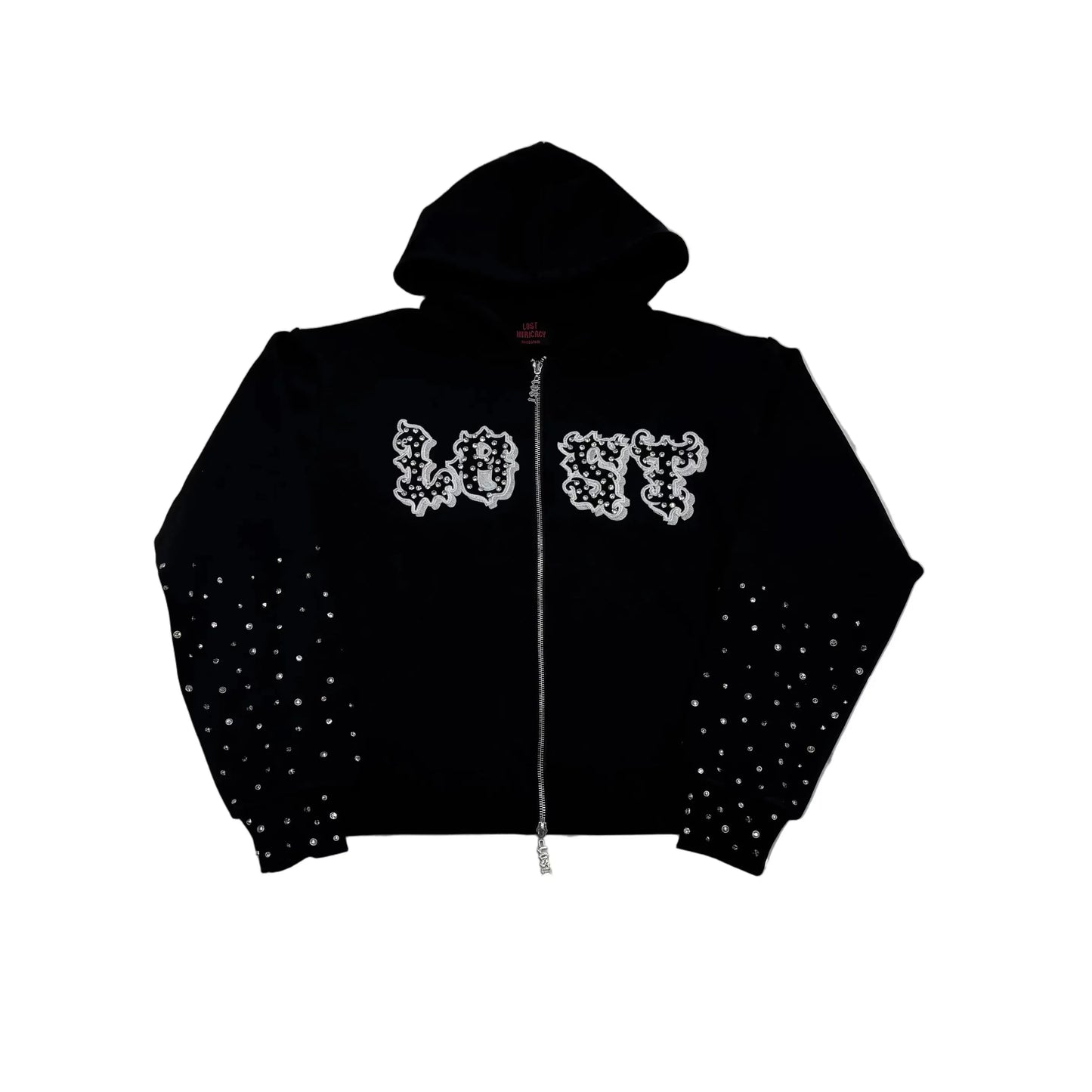 Lost Intricacy Black White Patch Hoodie