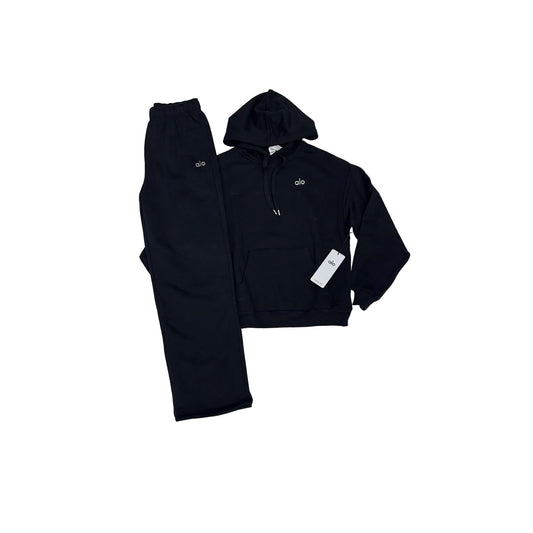 Alo Accolade Pull Over Sweatsuit (Straight Leg) - Black