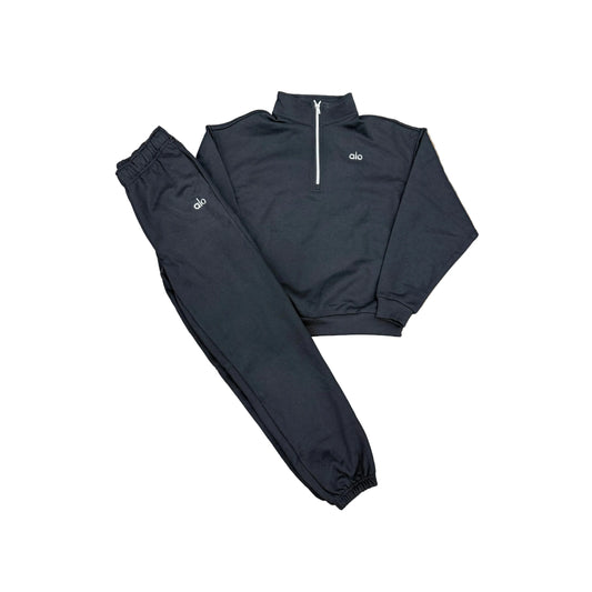 Alo Accolade 1/4 Zip Sweatsuit (Jogger) - Black